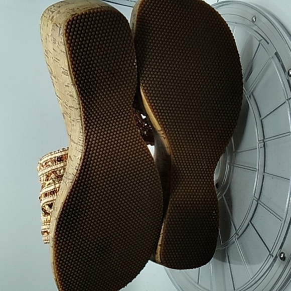 Vintage 1990s Y2K Mudd Wedge Sandals square toe chunky 8M - Picture 7 of 8